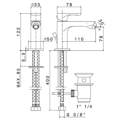 Miscelatore Monocomando Bidet Linfa II Copper Satin - Newform