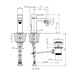Miscelatore bidet eco con scarico Jq cromo - Bellosta 2