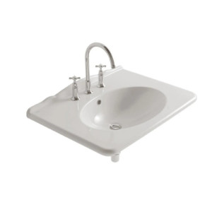 Lavabo sospeso 75x55 cm Paestum bianco lucido - Globo | Eleganza e Fun 2
