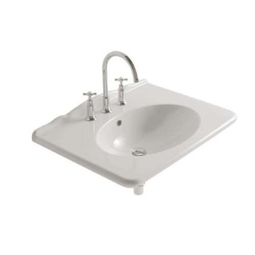 Lavabo sospeso 75x55 cm Paestum bianco lucido - Globo | Eleganza e Fun