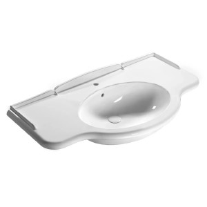 Lavabo sospeso 110x60 cm Paestum bianco lucido - Globo | Design elegan