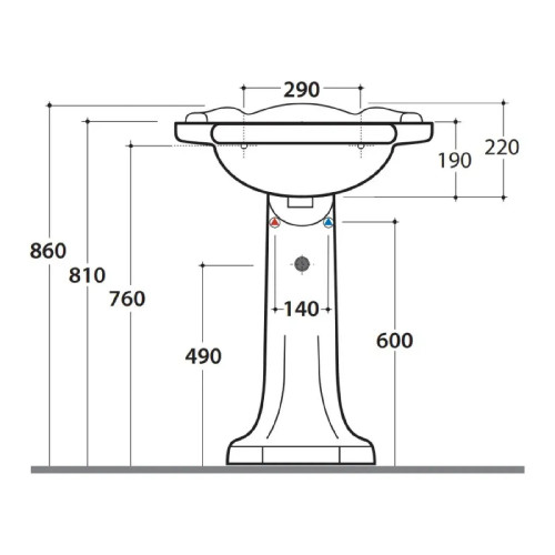 Lavabo sospeso 71x58 cm Paestum bianco lucido - Globo | Eleganza e Qua