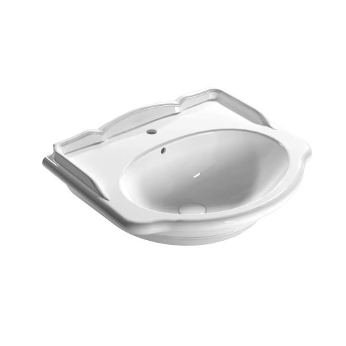 Lavabo sospeso 62x54 cm Paestum bianco lucido - Globo Design Elegante