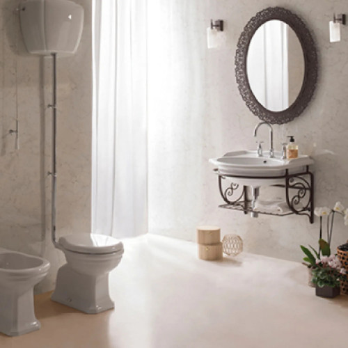 Lavabo sospeso 62x54 cm Paestum bianco lucido - Globo Design Elegante