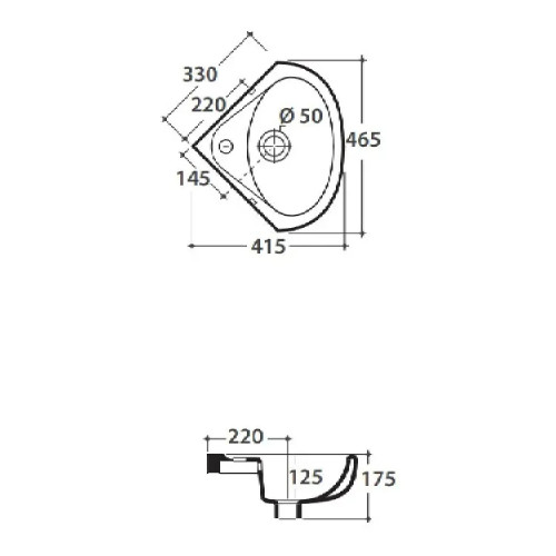 Lavabo ad angolo sospeso 41x46 cm Torano bianco lucido - Globo