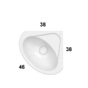 Lavabo ad angolo sospeso 41x46 cm Torano bianco lucido - Globo 2