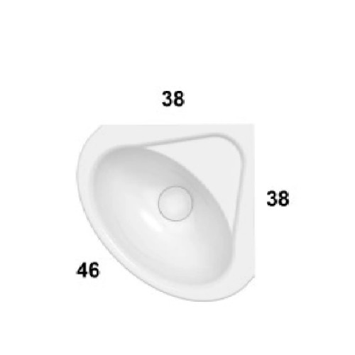 Lavabo ad angolo sospeso 41x46 cm Torano bianco lucido - Globo