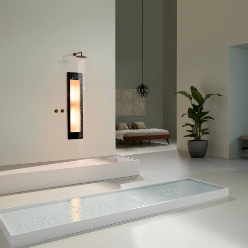 Lampada a infrarossi naturale Solarium+LuceUV Round M nero - Sunshower