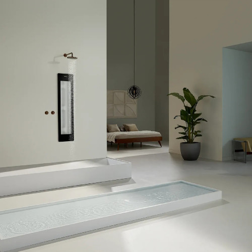 Lampada a infrarossi naturale Solarium+LuceUV Round M nero - Sunshower