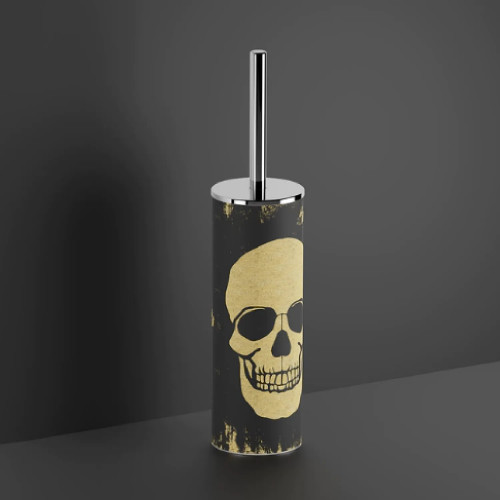 Portascopino da appoggio Skull in acciaio inox - Inda