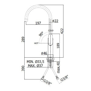 Miscelatore lavello alto con canna tubo Candy cromo - Paffoni 2