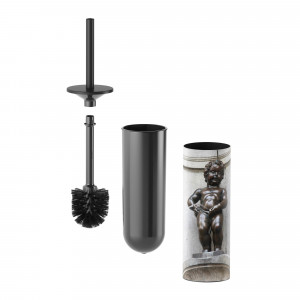 Portascopino da appoggio Manneken interno grigio opaco - Inda