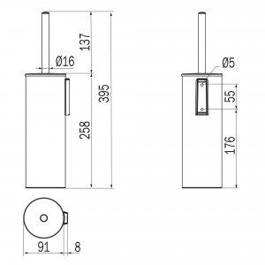 Portascopino da appoggio Manneken interno grigio opaco - Inda 2