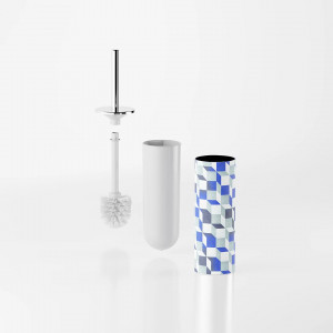 Portascopino da appoggio Cubik in acciaio inox - Inda