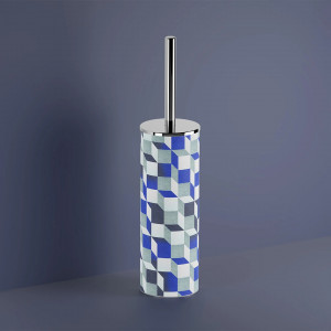 Portascopino da appoggio Cubik in acciaio inox - Inda 2