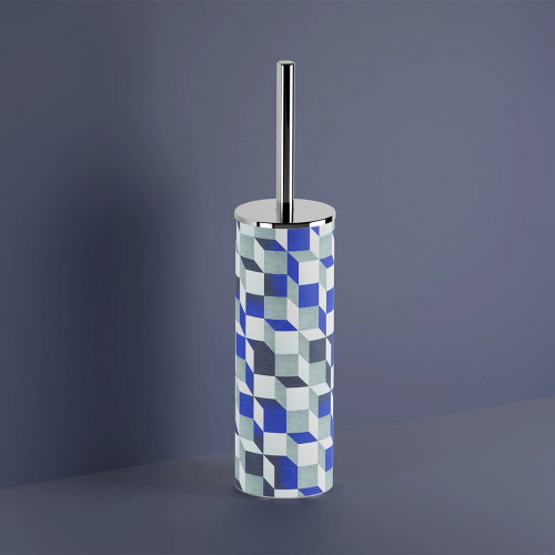 Portascopino da appoggio Cubik in acciaio inox - Inda