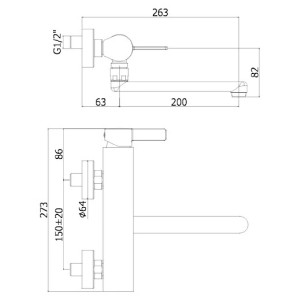 Miscelatore lavello a parete Rock cromo - Paffoni 2