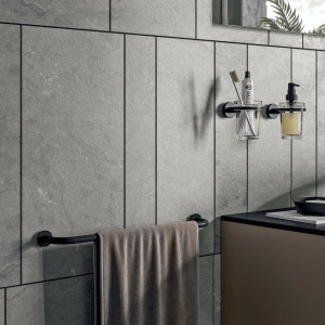 Set accessori bagno a muro One nero opaco - Inda 2