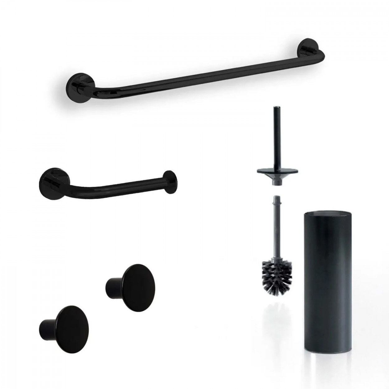 Set accessori bagno a muro One nero opaco - Inda