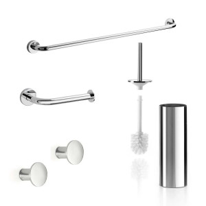 Set accessori bagno a muro One cromo lucido - Inda