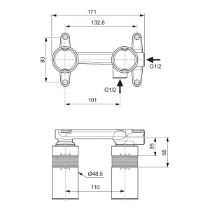 Corpo Incasso per Miscelatore a Parete – Ideal Standard | Meglioalge 2