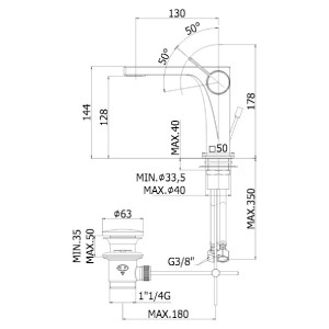 Miscelatore lavabo con scarico automatico Rock cromo - Paffoni 2