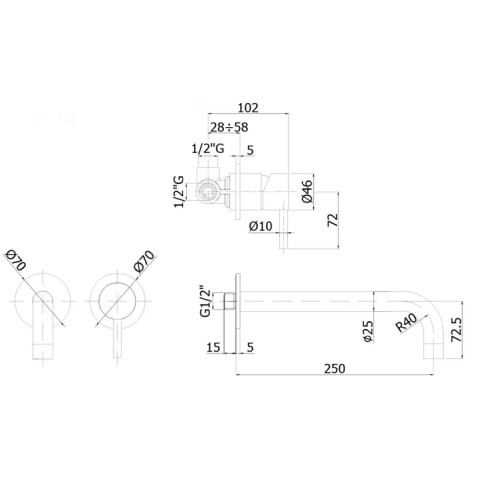 Miscelatore incasso lavabo Steel acciaio inox - Paffoni