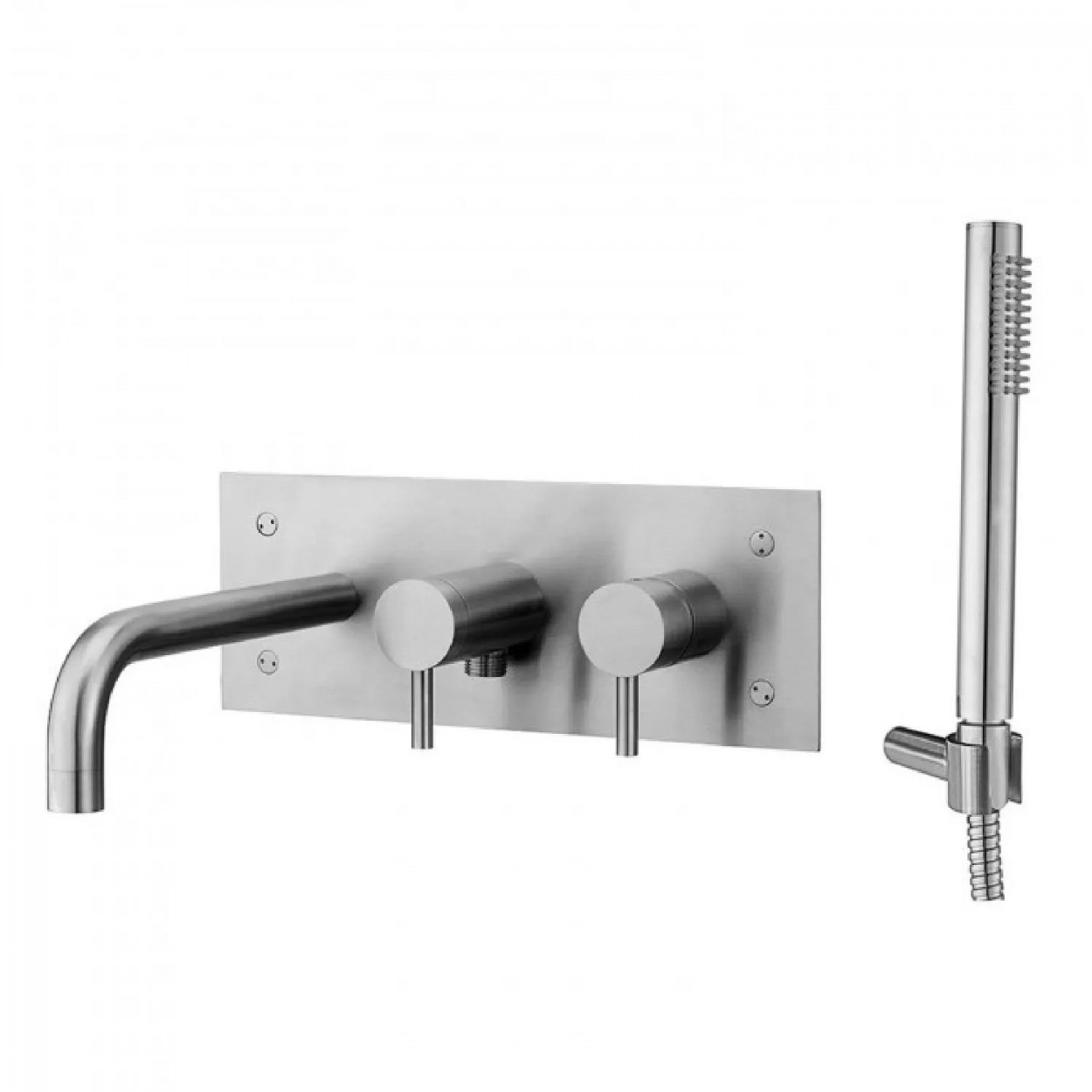 Miscelatore incasso vasca 2 vie con set doccia Steel acciaio inox - Pa