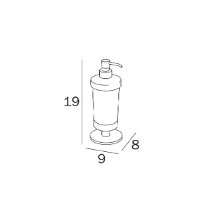 Dispenser sapone da appoggio Touch vetro satinato cromo - Inda 2