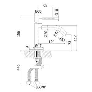 Miscelatore lavabo senza scarico Steel acciaio inox - Paffoni 2