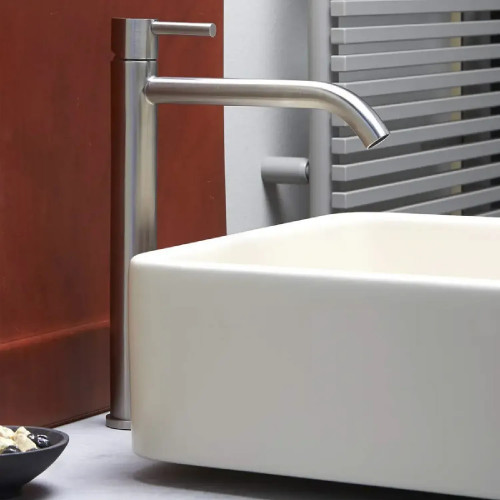 Miscelatore lavabo alto senza scarico Steel acciaio inox - Paffoni