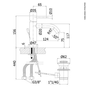 Miscelatore lavabo con scarico automatico Steel acciaio inox - Paffoni 2