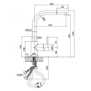 Miscelatore lavello con doccia estraibile Steel acciaio inox - Paffoni 2
