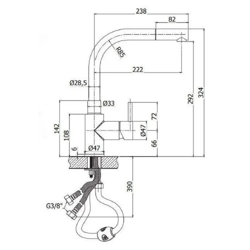 Miscelatore lavello con doccia estraibile Steel acciaio inox - Paffoni
