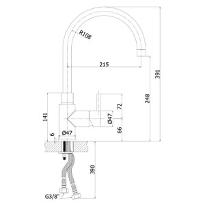 Miscelatore lavello con canna orientabile Steel acciaio inox - Paffoni 2