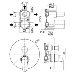 Miscelatore per doccia ad incasso 3 uscite Green cromo - Paffoni 2