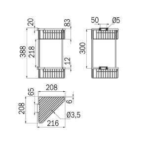 Cestino portaoggetti doppio angolare Hotellerie h39 cm cromo - Inda 2