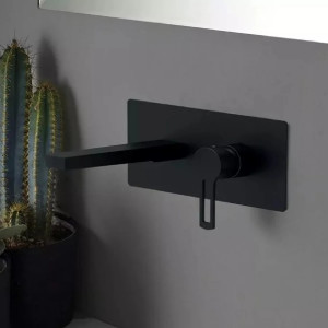 Miscelatore per lavabo incasso a parete L.20 cm Ringo nero opaco - Paf 2