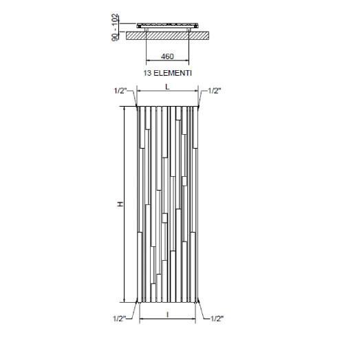 Radiatore verticale Stradivari h2100x660 mm inox satinato – Cordivari