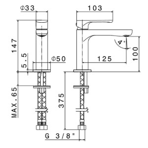 Miscelatore per lavabo senza scarico Linfa II cromo - Newform 2