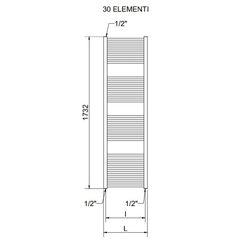 Scaldasalviette elettrico Lisa 22 h1800x500 mm bianco - Cordivari