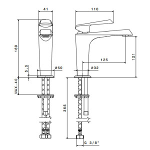 Miscelatore per lavabo senza scarico Nio cromo - Newform 2
