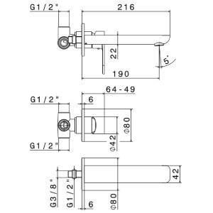 Gruppo Miscelatore per Lavabo a Parete Extro Cromo - Newform | Meglioa 2
