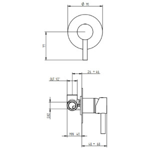 Miscelatore per doccia ad incasso Bambù cromo - Bellosta 2