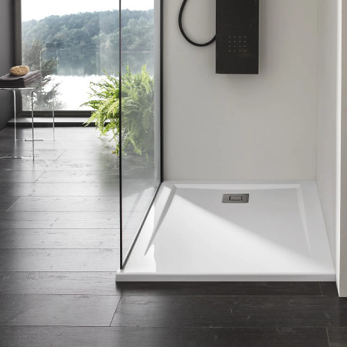 Piatto doccia 90x90 cm Acriltek Zeta bianco lucido - Hafro