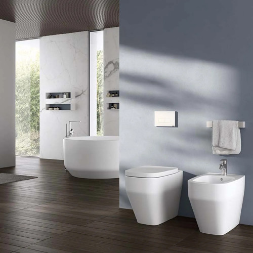 Vaso Wc a terra Fio 55x36x45h cm bianco lucido - Hafro