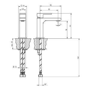 Miscelatore per lavabo monoforo senza scarico Jq cromo - Bellosta 2