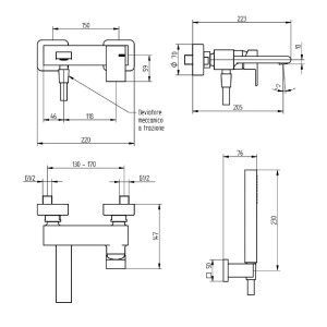 Miscelatore per vasca esterno Jq cromo - Bellosta 2