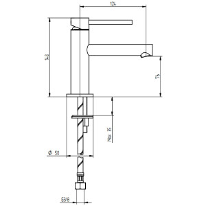 Miscelatore per lavabo monoforo senza scarico Mini-B cromo - Bellosta 2
