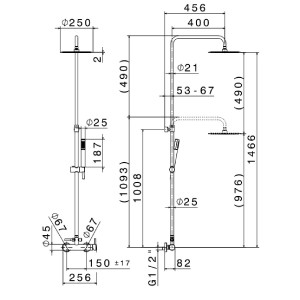 Colonna doccia Tondo con miscelatore monocomando esterno cromo - Newfo 2